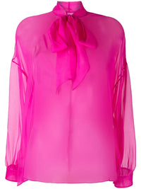 Valentino Garavani Tie-Fastening Sheer Blouse