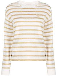 Valentino Garavani Striped Logo-Plaque Jumper