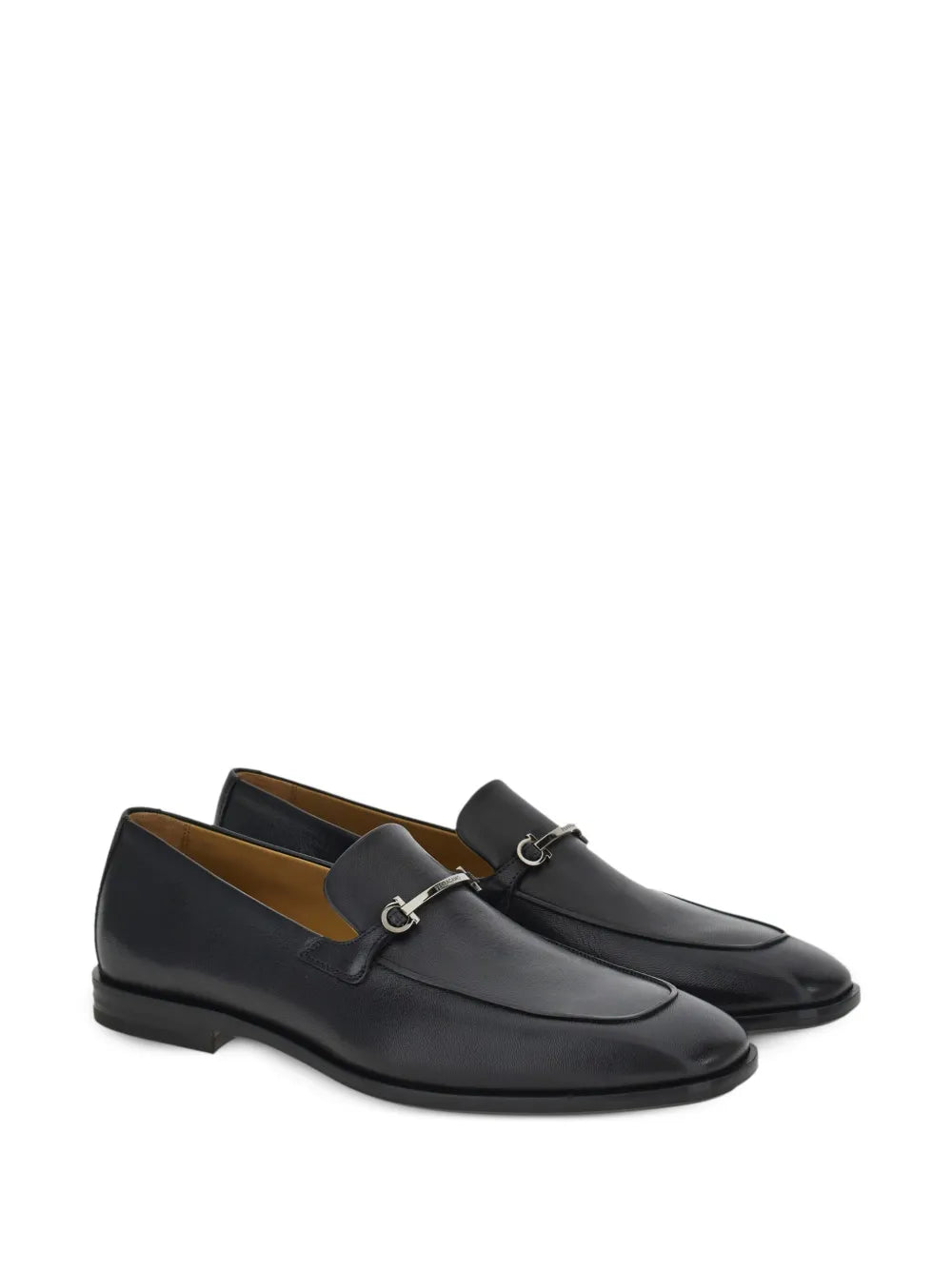 Ferragamo Gancini-Plaque Leather Loafers