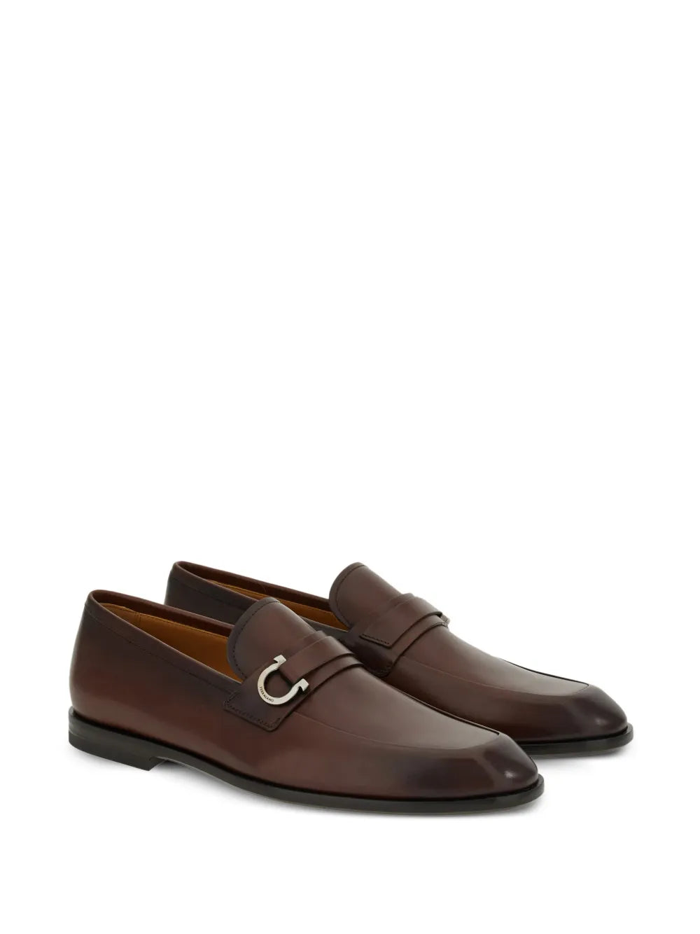 Ferragamo Gancini-Buckle Leather Loafers