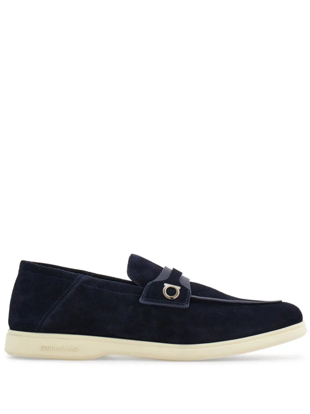 Ferragamo Deconstructed Gancini-Detailed Suede Loafers