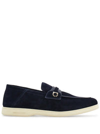 Ferragamo Deconstructed Gancini-Detailed Suede Loafers