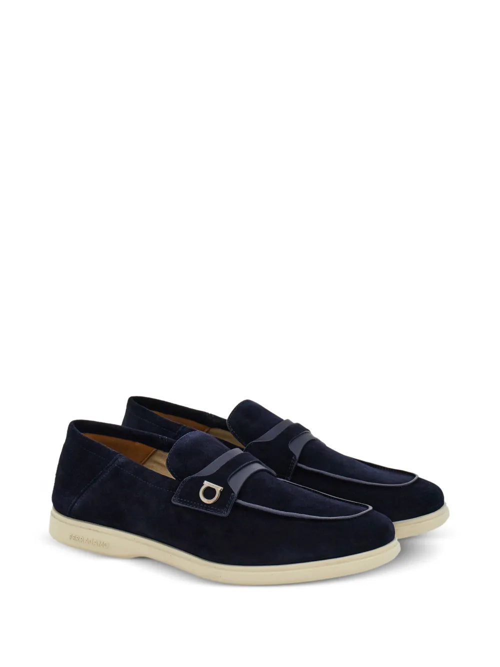 Ferragamo Deconstructed Gancini-Detailed Suede Loafers