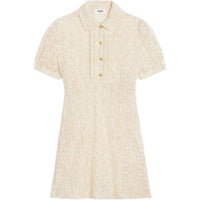 CELINE Embroidered Babydoll Mini Dress In Tulle