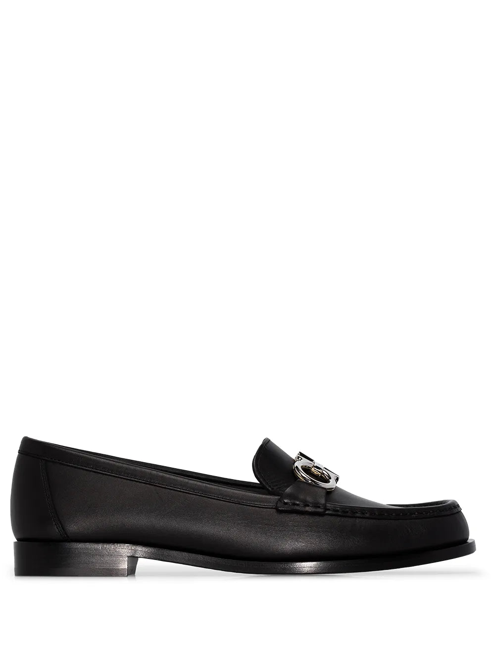 Ferragamo Gancini Plaque Low-Heel Loafers
