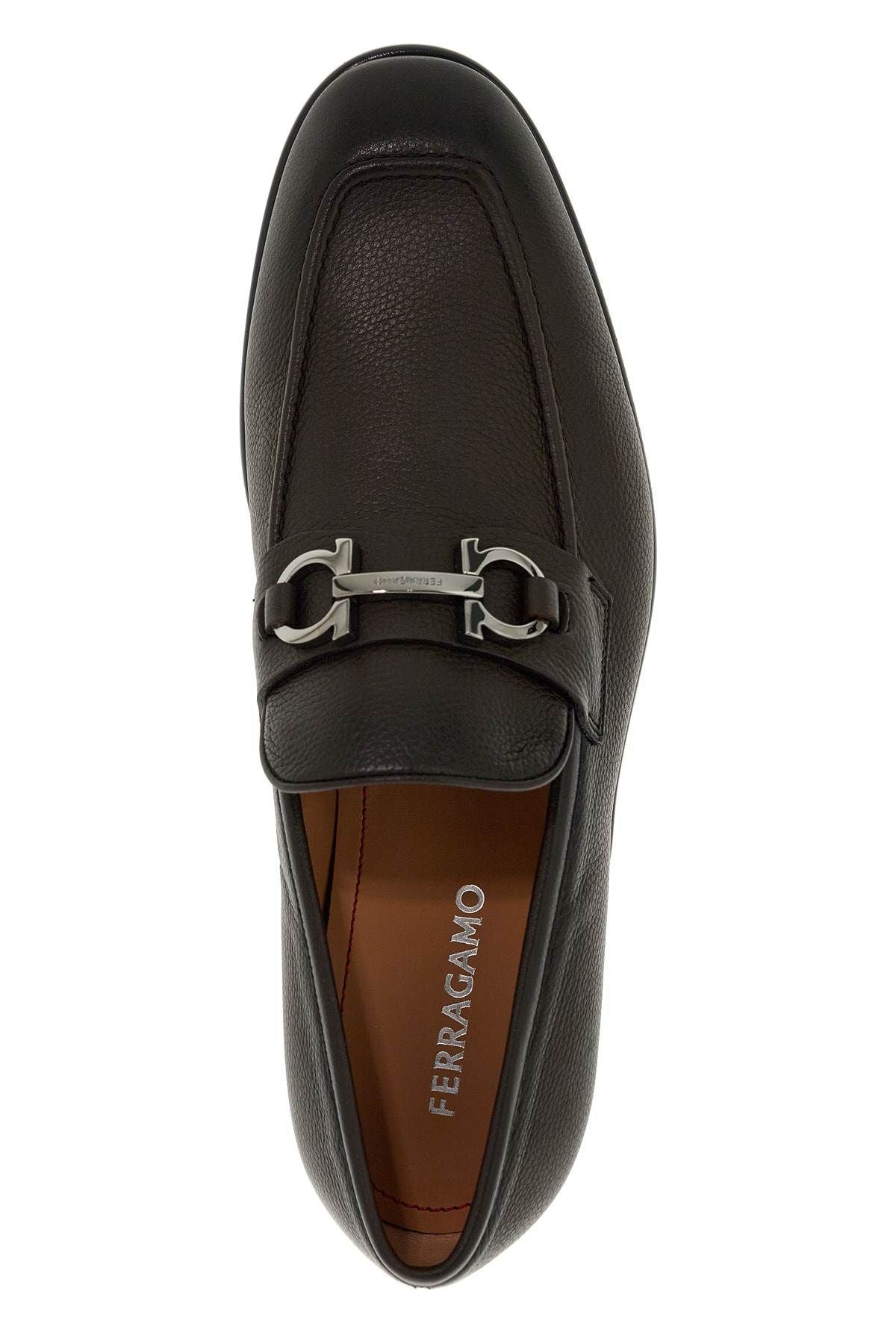 Ferragamo Gancini-Trim Leather Moccasins