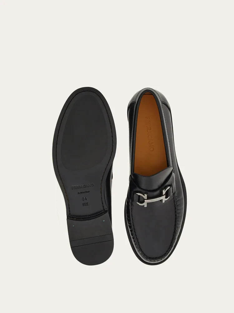 Ferragamo Gancini-Trim Leather Moccasins