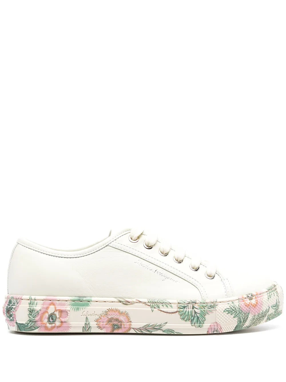 Ferragamo Floral-Trim Low-Top Sneakers