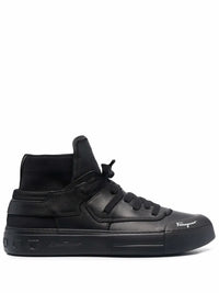 Ferragamo High-Top Leather Sneakers