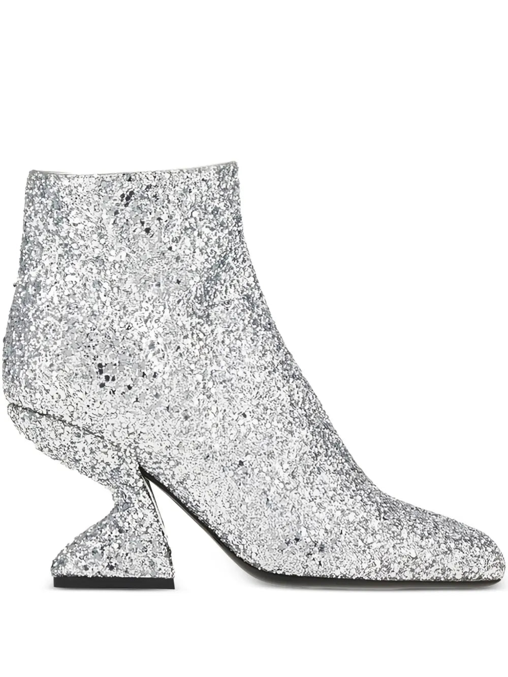 Ferragamo Glitter-Effect Sculpted-Heel Ankle Boots