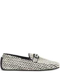 Ferragamo Driver Woven Buckle Loafers