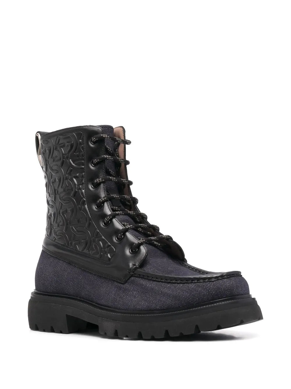 Ferragamo Gancini Combat Boots