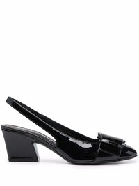Ferragamo 55Mm Briget Patent-Leather Slingback Pumps