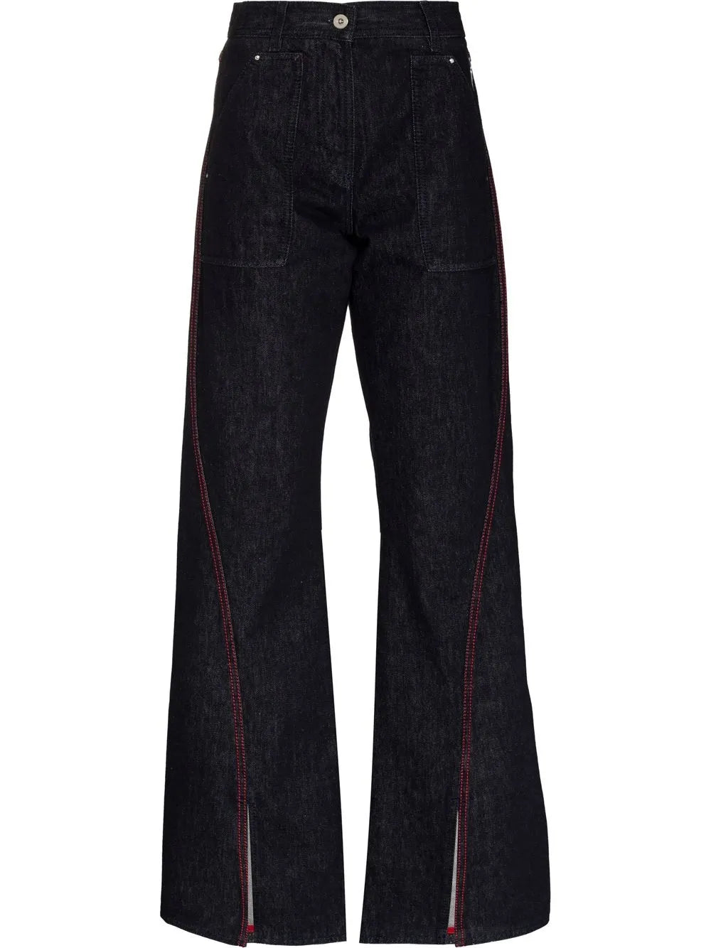 Ferragamo Front-Slit Wide-Leg Jeans