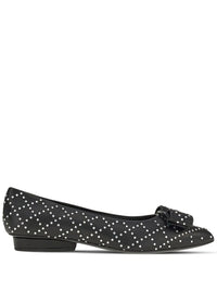 Ferragamo Viva Rhinestone-Embellished Flat Pumps