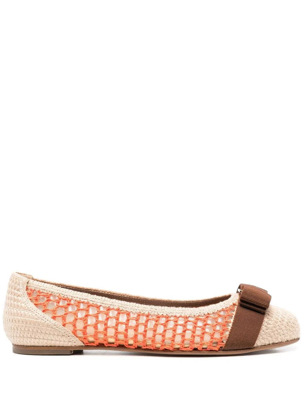 Ferragamo Bow-Detail Interwoven Ballerina Shoes