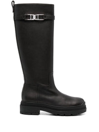 Ferragamo Ryder Knee-Length Leather Boots