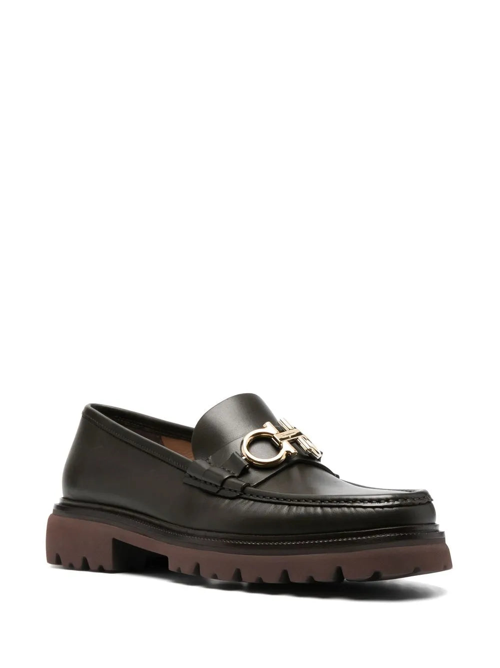 Ferragamo Gancini Chunky Leather Loafers