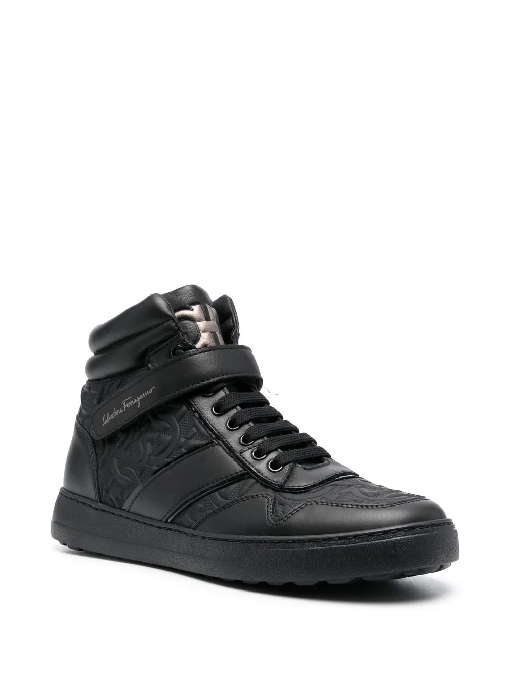 Ferragamo Embossed Hi-Top Sneakers