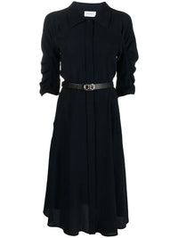 Ferragamo Belted Silk Shirt Dress