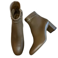 Ferragamo Chain-Link Leather Ankle Boots