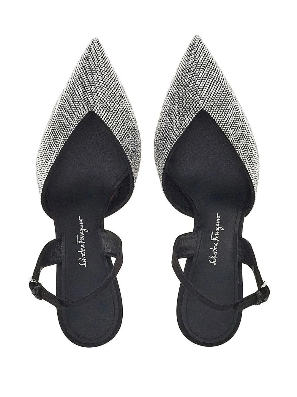 Ferragamo Crystal Embellished Slingback Pumps
