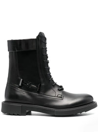 Ferragamo Lace-Up Leather Combat Boots