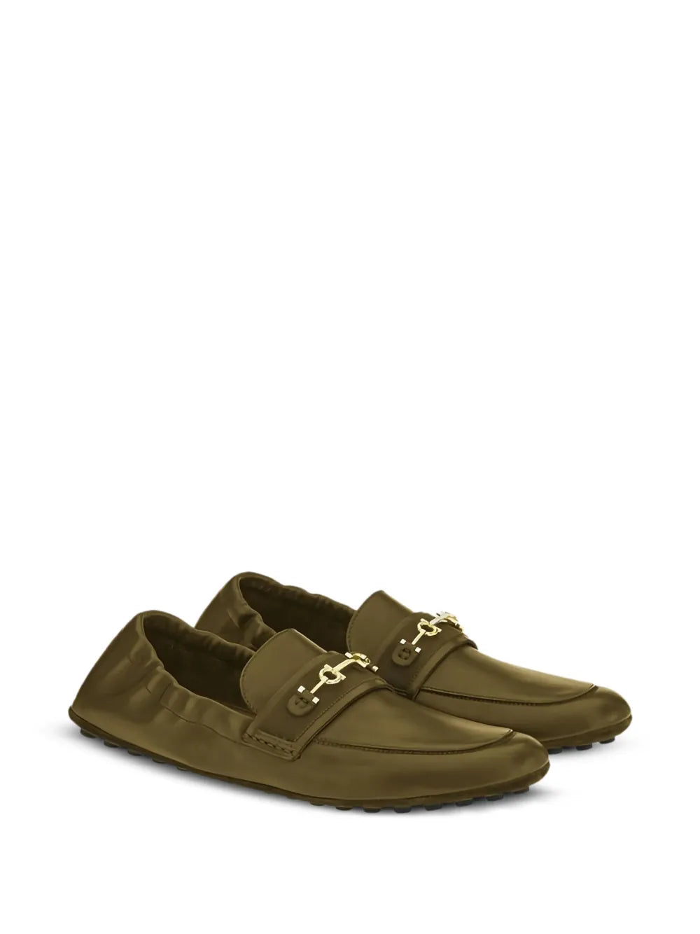 Ferragamo Gancini-Detail Leather Loafers