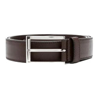PRADA Leather Belts Men's Brown Width 3CM