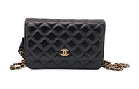CHANEL Lambskin Shoulder Bag Crossbody Bag Women's Black