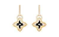 LOUIS VUITTON Ever Blossom Earrings Yellow Gold Onyx & Diamonds