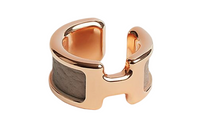 HERMES Rose Gold Plated Metal Clip On Earrings Women's