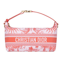 DIOR DIORIVIERA Technical Fabric Handbag Medium Size Women's Coral Pink