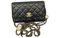 CHANEL Sheepskin WOC Bag Shoulder Bag Crossbody Bag Women's Black