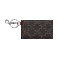 CELINE Triomphe Canvas With Calfskin Card Holder Women's Brown