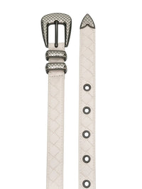 Bottega Veneta Intraciatto Embossed Buckle Leather Belt