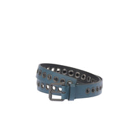 Bottega Veneta Leather Belt in Blue/Black