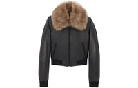 SAINT LAURENT Leather Jackets Women's Black
