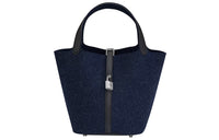 HERMES Picotin Lock Swift Leather Basket Bag Bucket Bag Handbag Women's Midnight Blue/Black