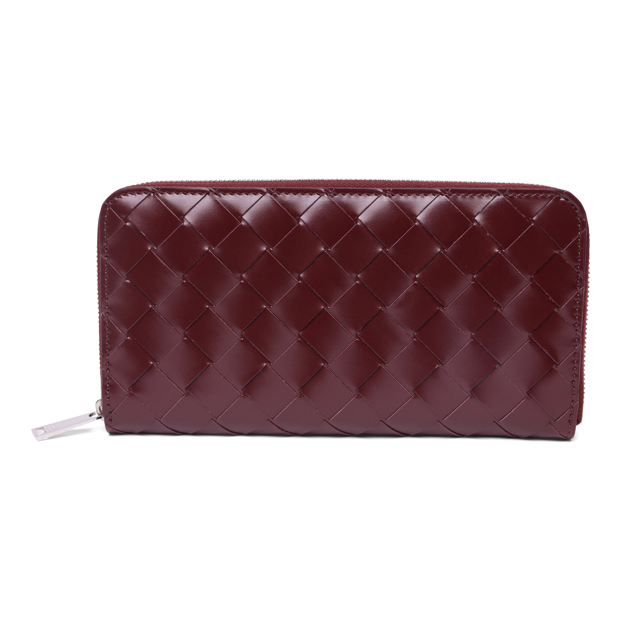 Bottega Veneta Intrecciato Continental Patent Leather Zip Around Wallet