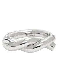 Bottega Veneta Silver Twisted Ring