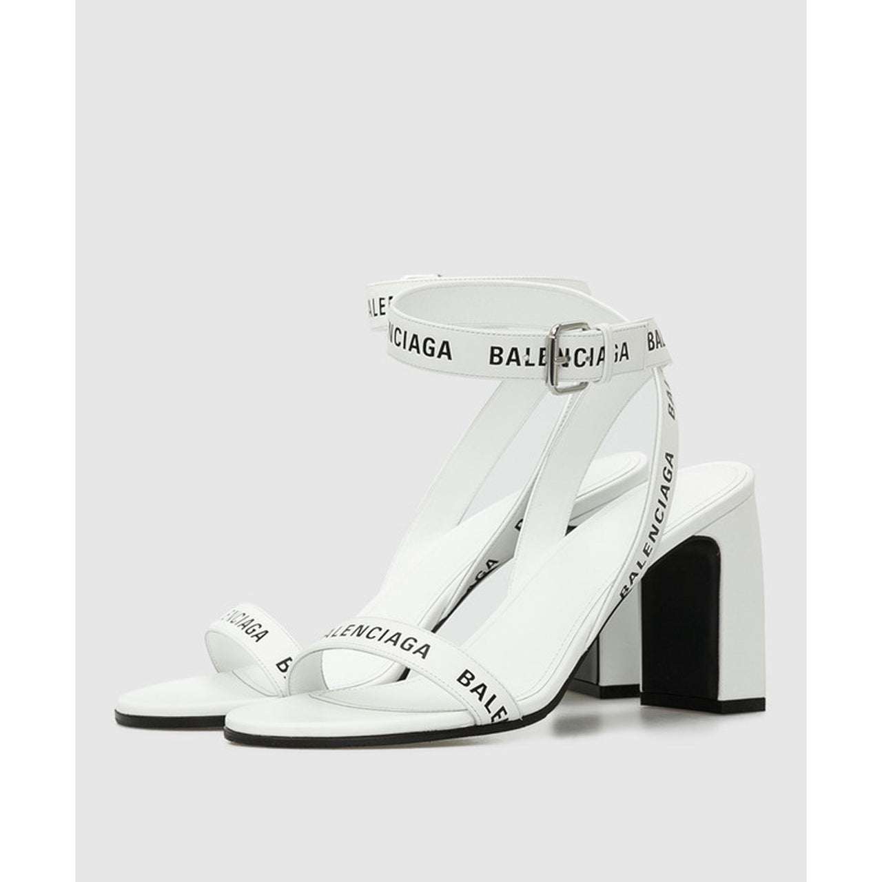 Balenciaga Logo-Strap Block-Heel Sandals