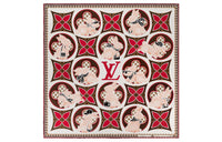LOUIS VUITTON Silk Scarves Women's Red
