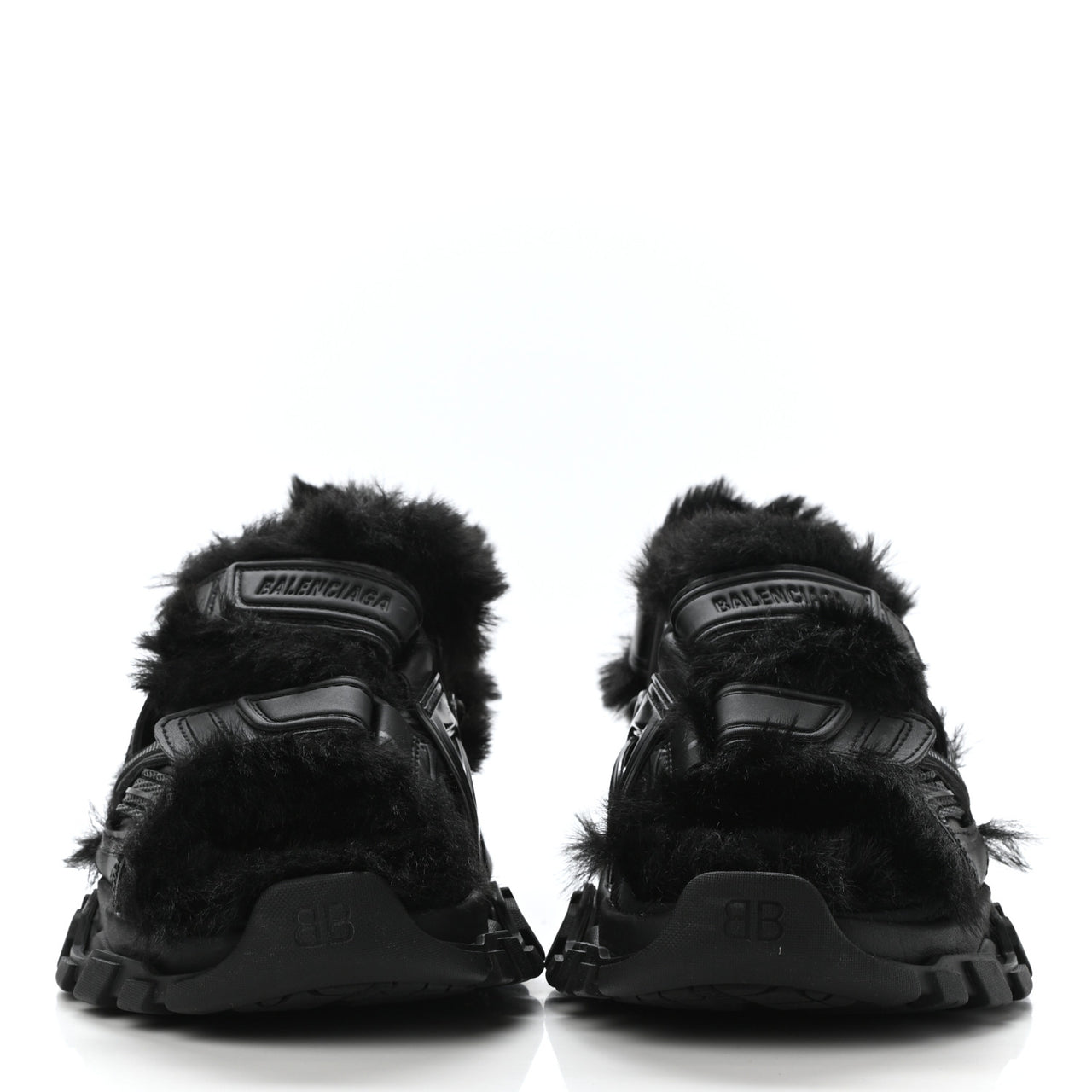 Balenciaga Faux-Fur Track Sandals