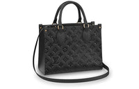 LOUIS VUITTON ONTHEGO Python Skin Tote Bag Shopping Bag Shoulder Bag Crossbody Bag Handbag Small Size Women's Black