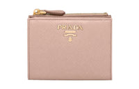 PRADA Saffiano Leather Wallet Small Size Women's Pink