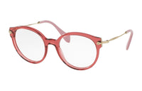 MIU MIU Acetate Round Eyeglass Frames Women's Red