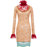 SAINT LAURENT Long Sleeved Dress Women's Orange