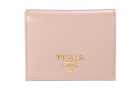 PRADA Saffiano Cow Leather Wallet Women's Nude Pink