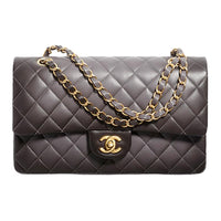 CHANEL Classic Flap CF Lambskin Shoulder Bag Crossbody Bag Handbag Women's Gray